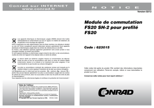 Module de commutation FS20 SH-2 pour profilé FS20