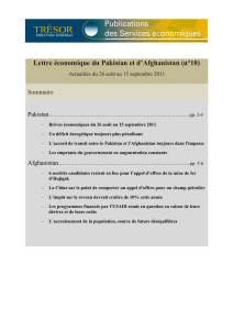Lettre économique du Pakistan et d`Afghanistan (n°10)