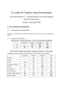 Le cadre de l`analyse macroéconomique