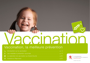 Vaccination, la meilleure prévention