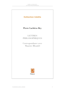 Pierre Lachièze-Rey LETTRES PHILOSOPHIQUES