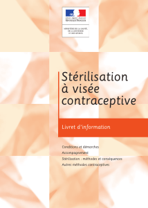 Stérilisation à visée contraceptive (livret d`information)
