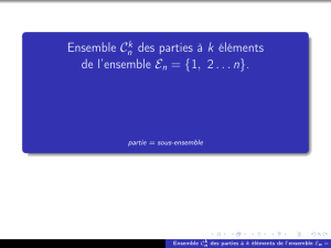 Ensemble Cnk des parties à k éléments de l`ensemble En ={1, 2 …n