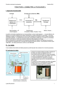 FONCTION « COMMUTER LA PUISSANCE » II – Le relais