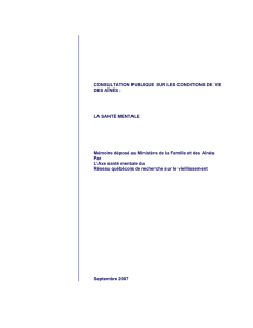 Consultation publique sur les conditions des aînés