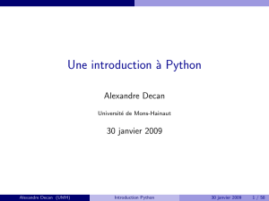 Une introduction à Python - Département d`Informatique, UMONS