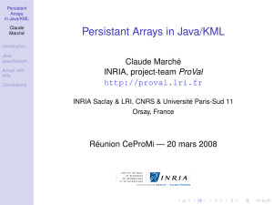 Persistant Arrays in Java/KML