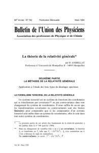 La théorie de la relativité générale