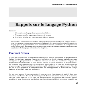 Rappels sur le langage Python
