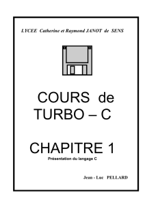 COURS de TURBO – C CHAPITRE 1