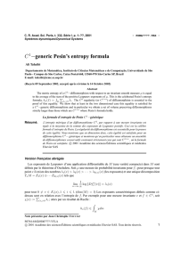 C1−generic Pesin`s entropy formula - ICMC