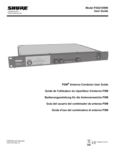 Shure PA821SWB User Guide (French)