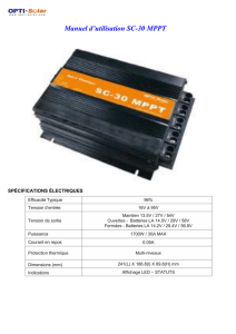 Manuel d`utilisation SC-30 MPPT - OPTI