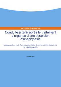 Rapport d`élaboration - messages clefs anaphylaxie-vu sp