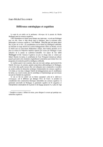 Différence ontologique et cognition