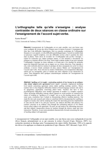 L`orthographe telle qu`elle s`enseigne : analyse contrastée de deux