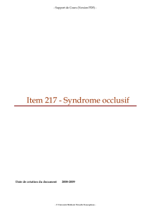 Item 217 Syndrome occlusif - unf3s