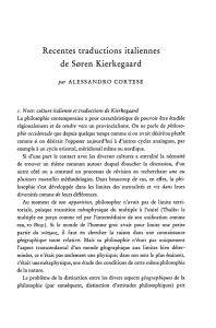 Recentes traductions italiennes de Søren Kierkegaard