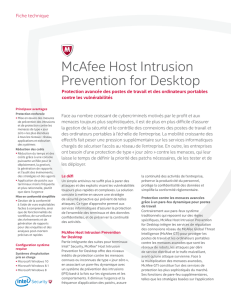 McAfee Host Intrusion Prevention for Desktop Fiche Technique