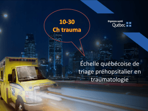 Échelle québécoise de triage préhopsitalier en traumatologie