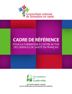 cadre de référence - Consortium national de formation en santé