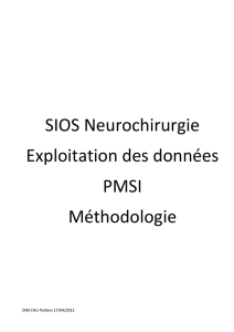 SIOS Neurochirurgie Exploitation des données PMSI Méthodologie
