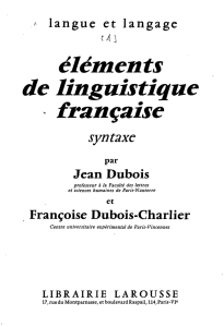 éléments de linguistique française