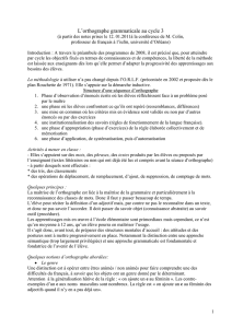 L`orthographe au cycle 3 - Académie d`Orléans