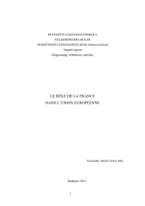 LE RÔLE DE LA FRANCE DANS L`UNION EUROPÉENNE