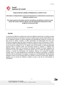 Information et radioprotection du personnel directement ou