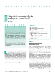 Transmission materno-infantile des hépatites virales B et C