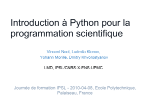 Introduction a Python pour la programmation