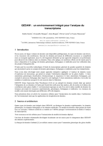GEDAW : un environnement intégré pour l`analyse du transcriptome
