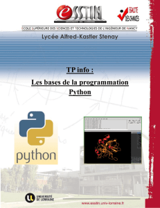 TP info : Les bases de la programmation Python
