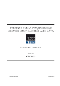 Prérequis sur la programmation orientée objet illustrée avec JAVA