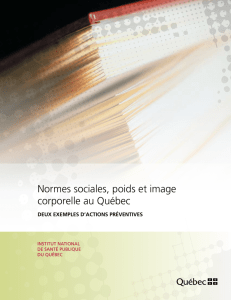 Normes sociales, poids et image corporelle au Québec