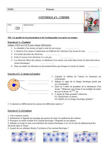 CONTROLE n°1 : CHIMIE