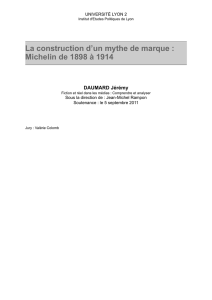 La construction d`un mythe de marque : Michelin de 1898 à 1914