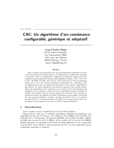 CAC: Un algorithme d`arc-consistance configurable, générique et