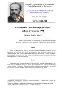 Condorcet et l`épistémologie juridique