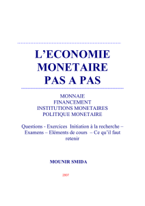 L`économie monétaire pas à pas - UVT e-doc