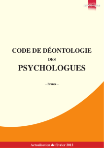 Code de déontologie des psychologues