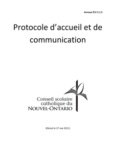 Protocole d`accueil et de communication