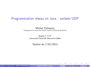 Programmation réseau en Java : sockets UDP