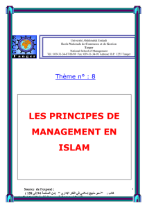 LES PRINCIPES DE MANAGEMENT EN ISLAM