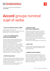 Accord groupe nominal sujet et verbe