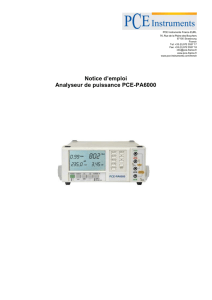 Notice d`emploi Analyseur de puissance PCE