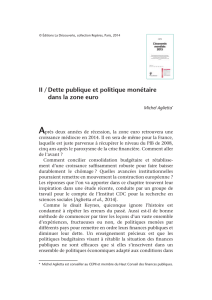 II / Dette publique et politique mon&eacute;taire dans la zone euro