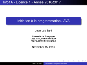 Initiation à la programmation JAVA - Jean-Luc Baril