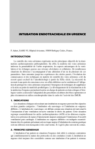 intubation endotracheale en urgence